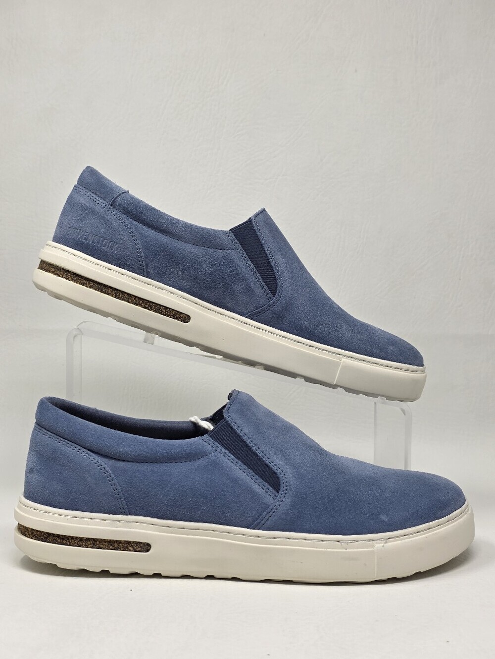 Birkenstock Oswego Slip On Shoes Blue Suede Sneakers Mens 5 / Womens 7 Narrow - Picture 3 of 13